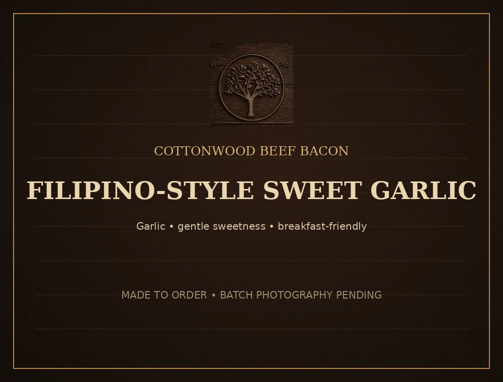 Filipino-Style Sweet Garlic Beef Bacon — Cottonwood beef bacon flavor artwork