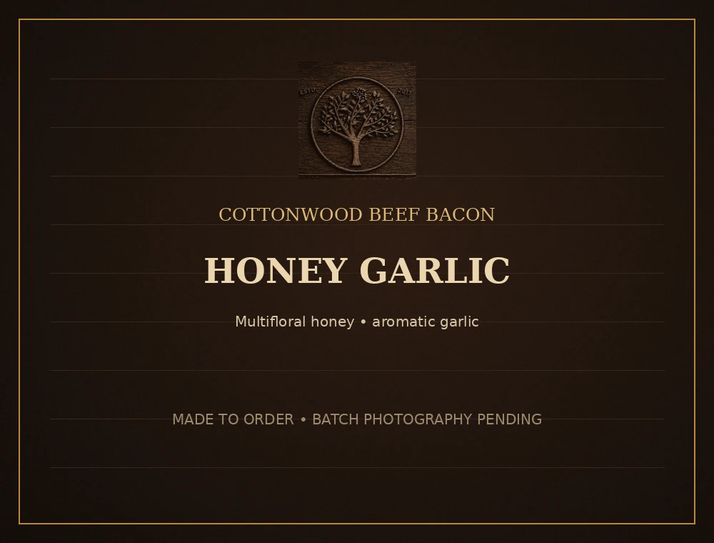 Honey Garlic Beef Bacon — Cottonwood beef bacon flavor artwork