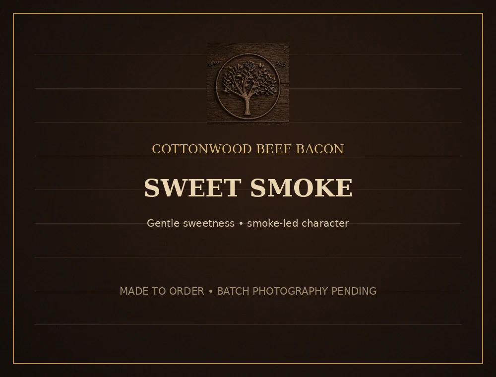 Sweet Smoke Beef Bacon — Cottonwood beef bacon flavor artwork