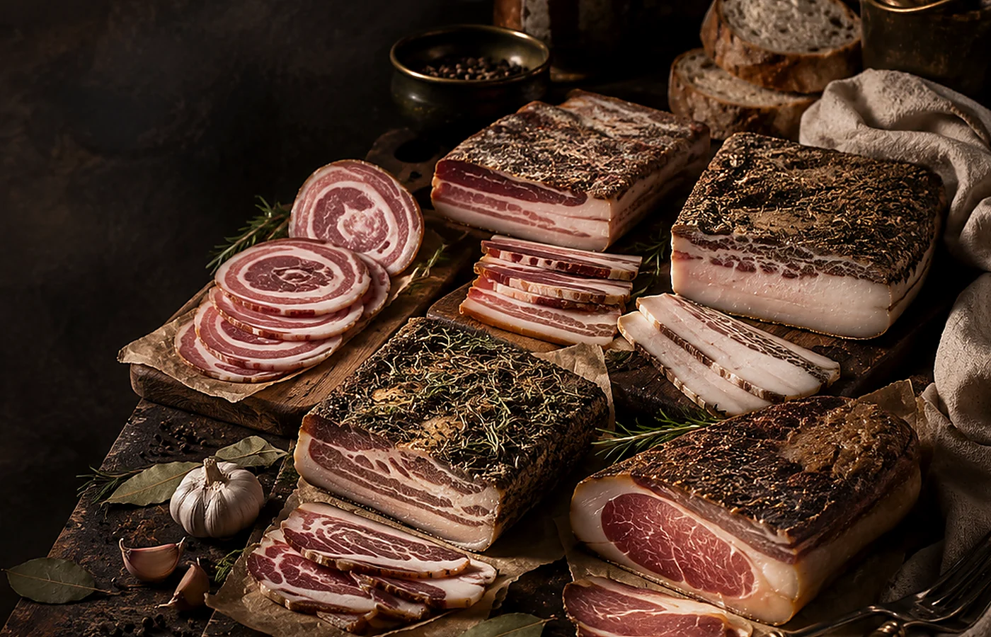 Assorted cured meats